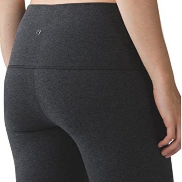 Lululemon Wunder Under Pant (Roll Down) Heathered Black - Picture 3 of 9